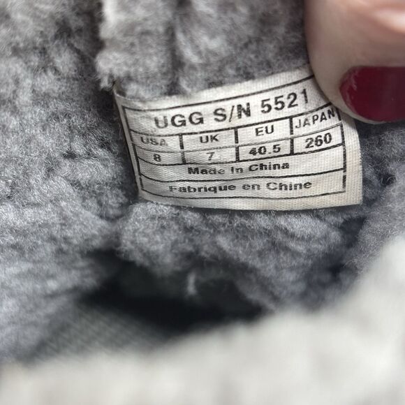 UGG Men Size 8 Gray  Waterproof Fur Vibram Leather‎ Snow Gore-Tex Boots READ